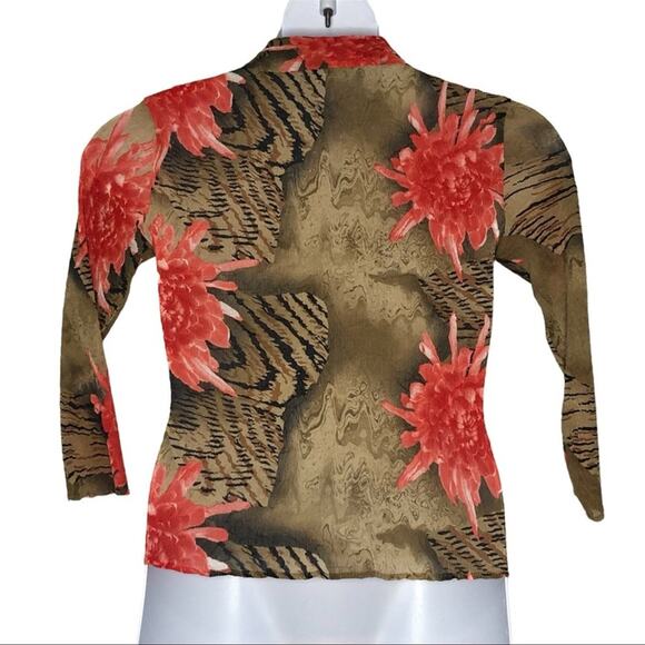 Vintage Alberto Makali Y2K Semi-Sheer Crinkle Abstract Blouse Size Small NWOT - Picture 11 of 14